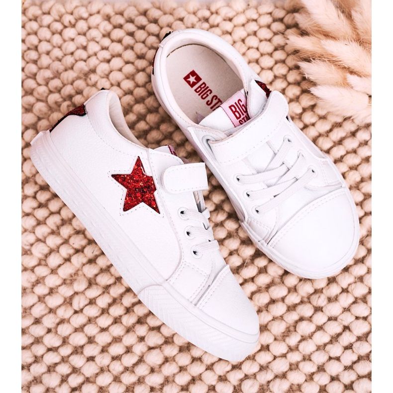 Kinder-Ledersneaker mit Stern Big Star DD374102 Weiß 2