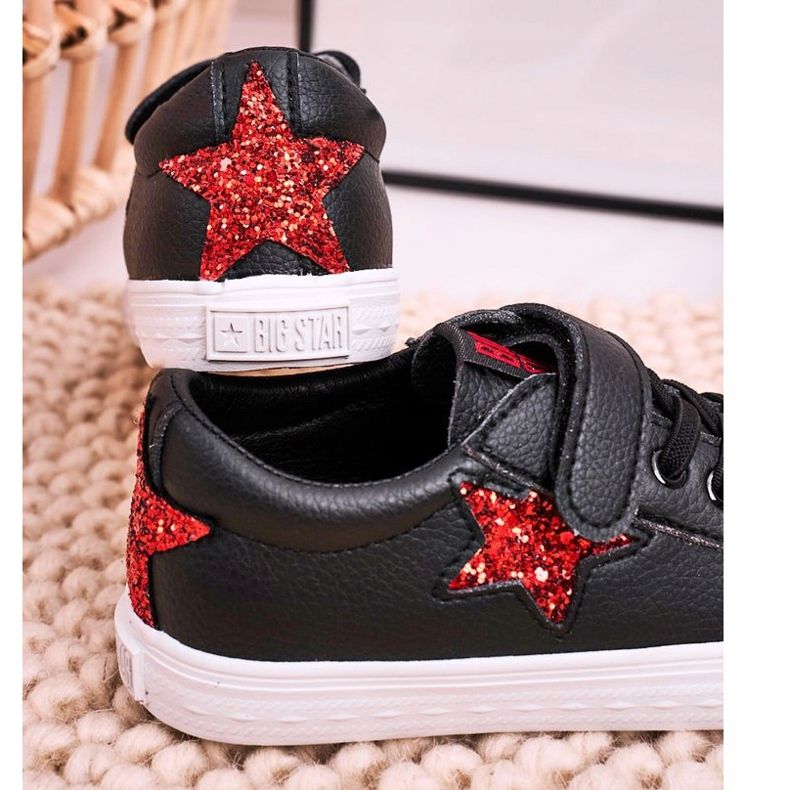 Kinder-Ledersneaker mit Stern Big Star DD374105 Schwarz 2