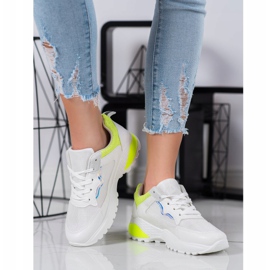 SHELOVET Sneakers mit gelben Einsätzen weiß 1