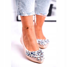 SEA Ballerinas für Damen mit goldenen Kristallsteinen 3