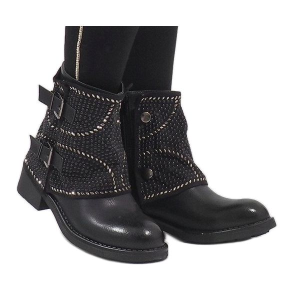 Marquiiz Schwarz verzierte Stiefel 6352-PA 1