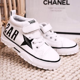 Apawwa Hohe Sneakers für Kinder mit Klettverschluss Weiß Sparky 2