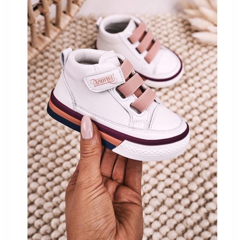 Apawwa Hohe Sneakers für Kinder Weiß und Rosa Baxter ['weiß', 'rosa'] 2