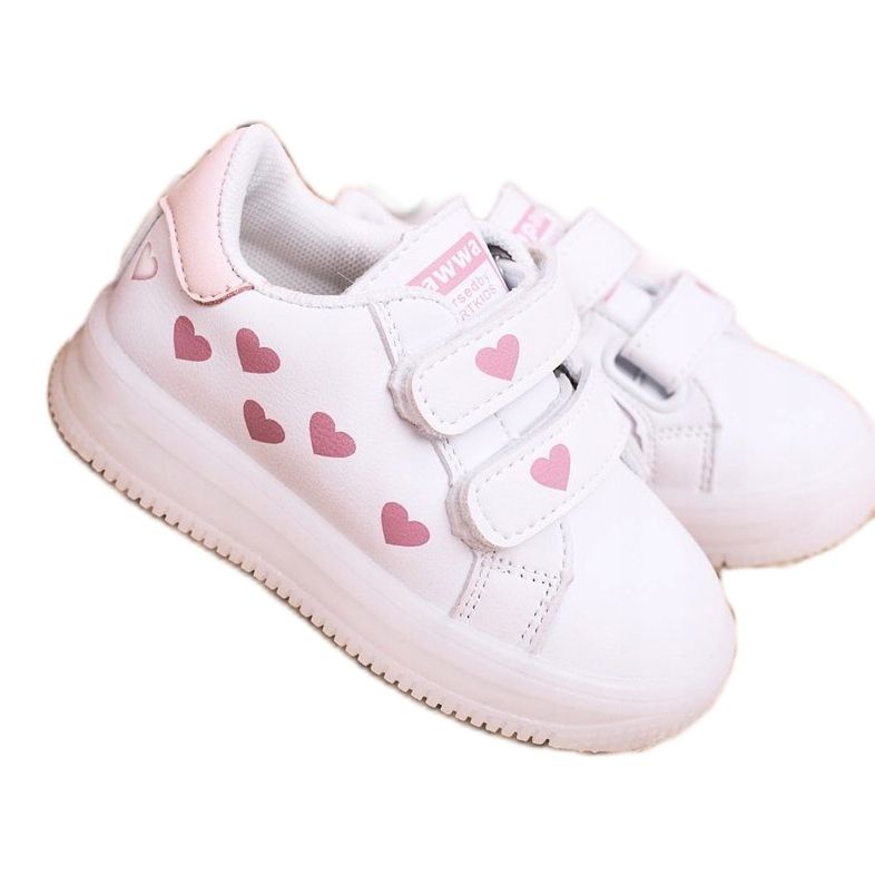 Apawwa Kindersportschuhe mit beleuchteter Sohle Led Weiß-Rosa Boomer 1