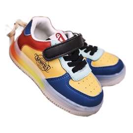 Apawwa Kinder-Sportschuhe mit LED-Lichtsohle Multicolor Scooter blau gelb 1