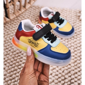 Apawwa Kinder-Sportschuhe mit LED-Lichtsohle Multicolor Scooter blau gelb 2