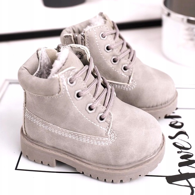 FRROCK Warme Trapperstiefel für Kinder Grau Dexter 1