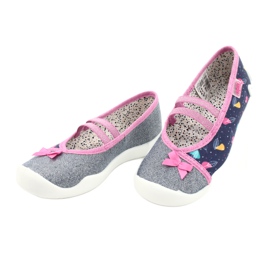 Befado Kinderschuhe 116X286 marineblau rosa silber 3