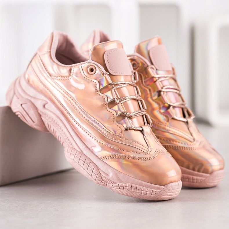Ideal Shoes Sneaker mit Holo-Effekt rosa 1