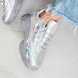 Ideal Shoes Sneaker mit Holo-Effekt silber- 2