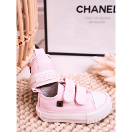 Niedrige Sneakers für Kinder mit Klettverschluss Big Star HH374099 Rosa 1