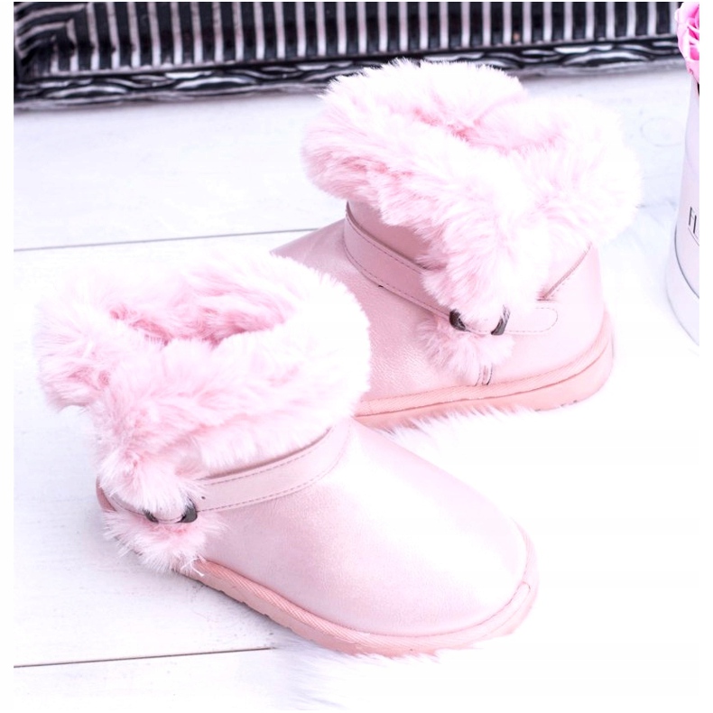 BUGO Warme Kinder-Schneestiefel mit Pelz Rosa JellyBeans 3