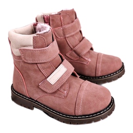 Apawwa Kinder-Trapperstiefel mit Fell gewärmt Rosa Emma beige 2