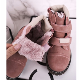 Apawwa Kinder-Trapperstiefel mit Fell gewärmt Rosa Emma beige 1