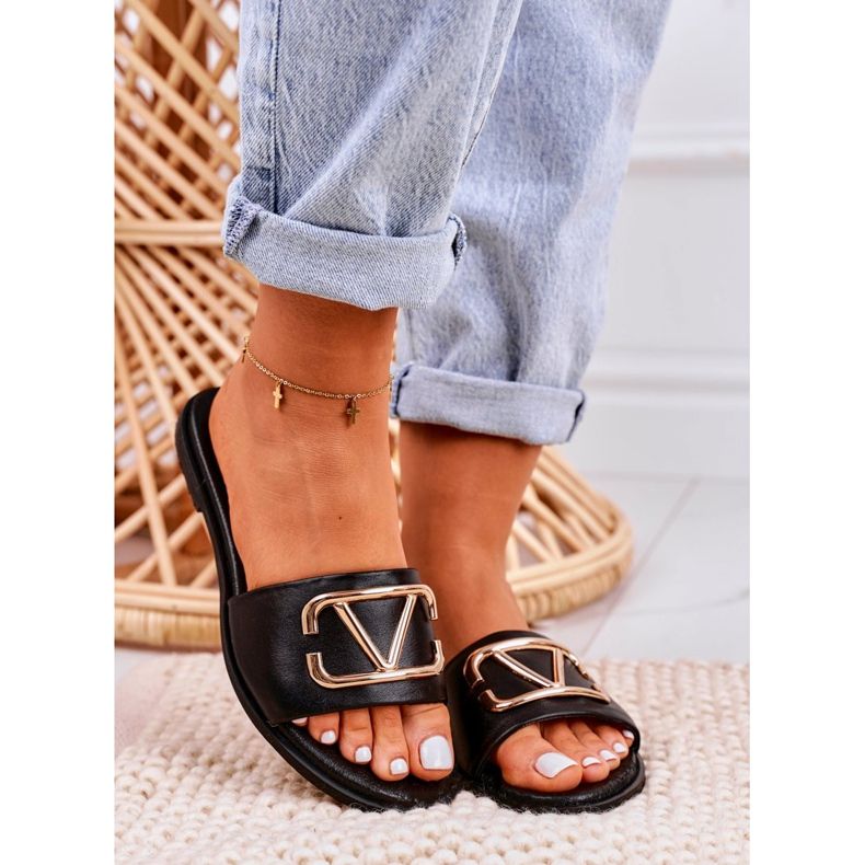 Nicole Klassische Lederhausschuhe für Damen Schwarz Evie 2