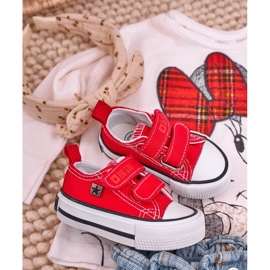 Niedrige Sneakers für Kinder mit Klettverschluss Big Star HH374202 Rot 9