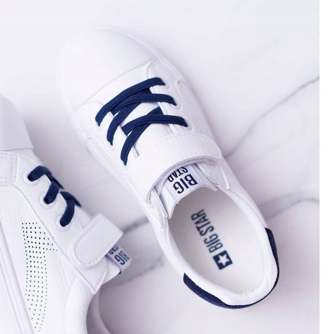 Kinder Sneaker mit Klettverschluss Big Star DD374107 Weiß-Marineblau 2