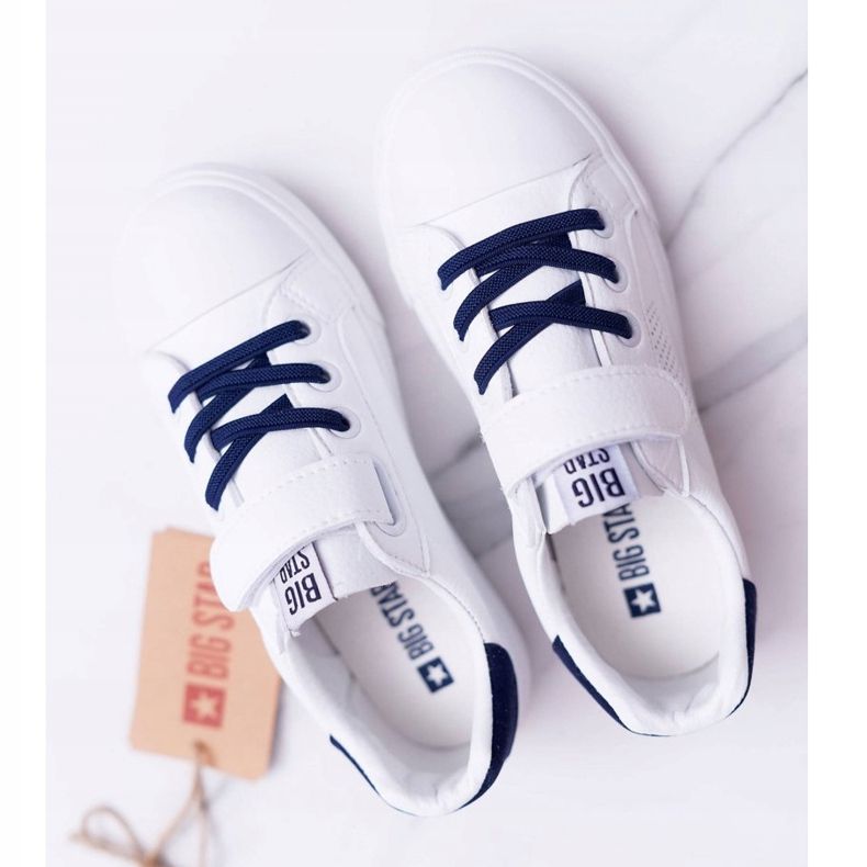 Kinder Sneaker mit Klettverschluss Big Star DD374107 Weiß-Marineblau 1