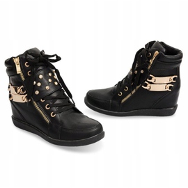 Sneakers Sneakers On Wedge Stiefel Ovye WF100 Schwarz golden 1