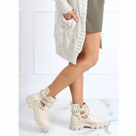 Stiefel geschnitten mit Nieten beige NC1127 Beige 1