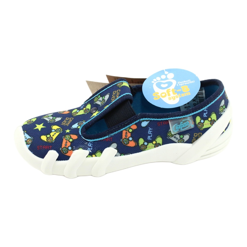 Befado Kinderschuhe 290X215 marineblau blau grau gelb 5