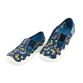 Befado Kinderschuhe 290X215 marineblau blau grau gelb 2