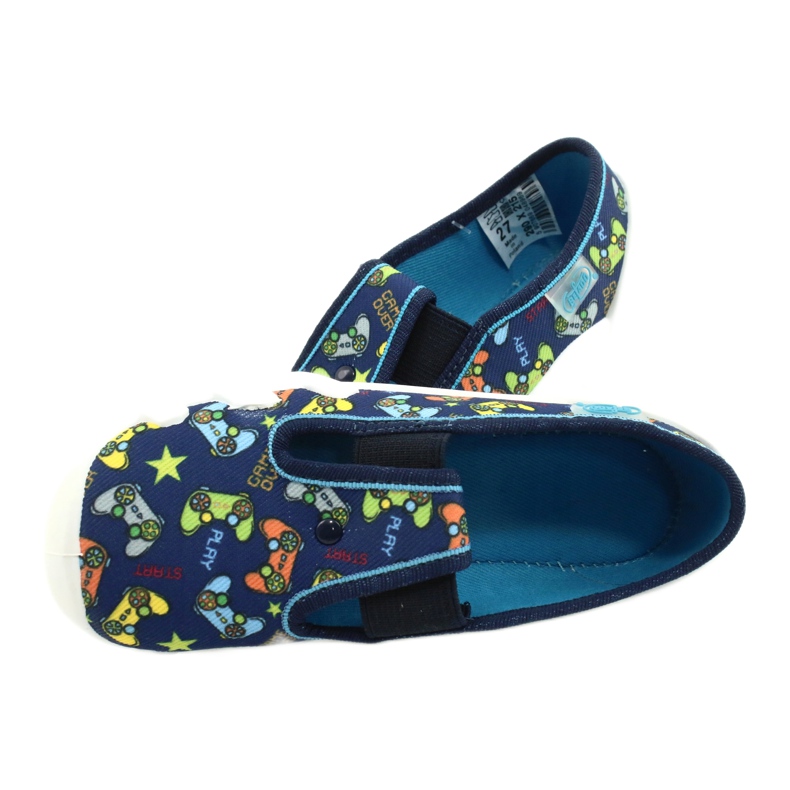 Befado Kinderschuhe 290X215 marineblau blau grau gelb 4