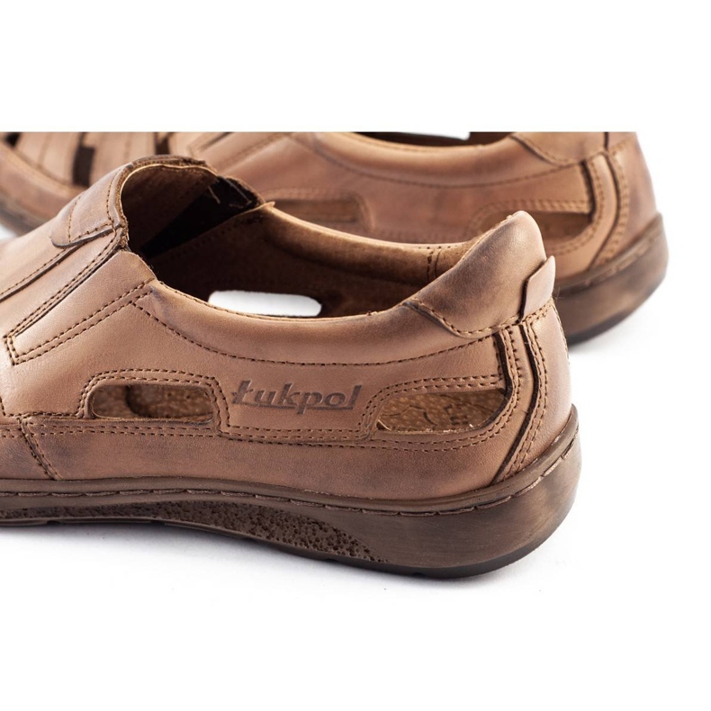 ŁUKPOL Herren durchbrochene Schuhe 978 für den Sommer braun 1