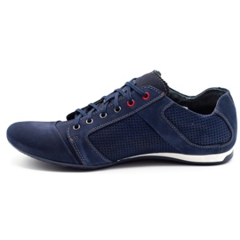 Lemar Herren Lederschuhe 882 marineblau navy blau 1