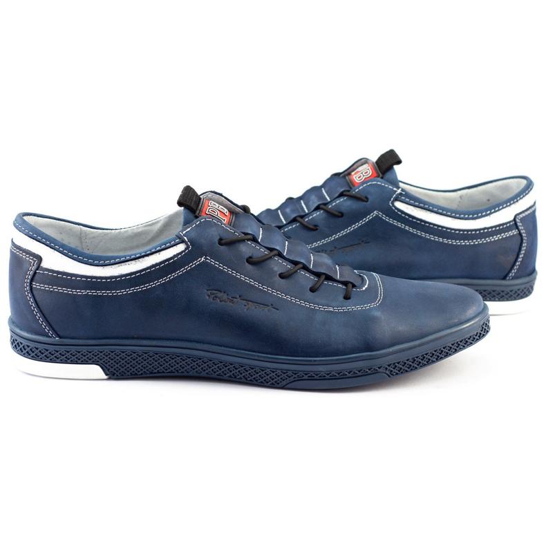 Polbut Freizeitschuhe aus Leder K23 Marineblau mit Weiß 1