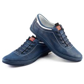 Polbut Freizeitschuhe aus Leder K23 Marineblau mit Weiß 2