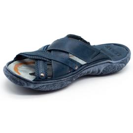 Lemar Herren Lederpantoffeln 1654 Marineblau 2