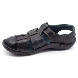 ABIS Herren Ledersandalen 4557 schwarz 1