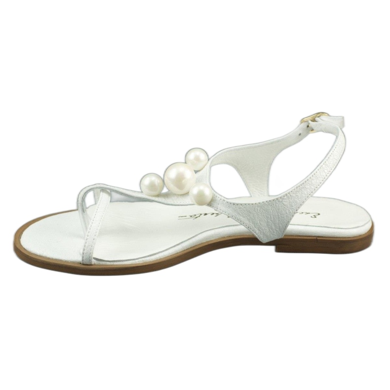 Exclusive Sandalen mit Perlen 618 weiß 1