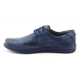 Polbut Leder Herrenschuhe J44PŁ Marineblau navy blau 1