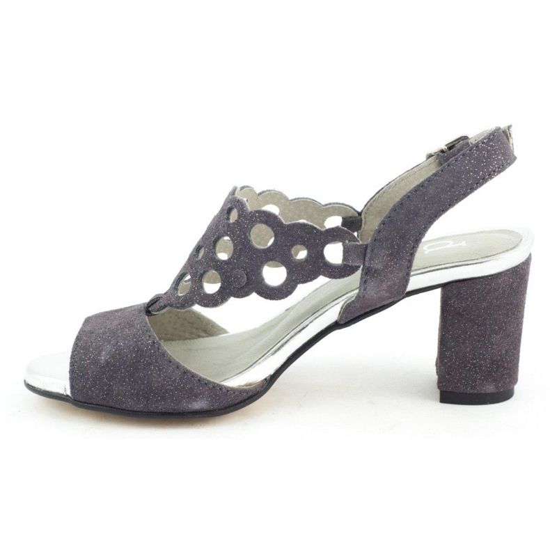 Dolce Pietro Damensandalen aus Wildleder auf einem Stahlpfosten 2083 grau 1