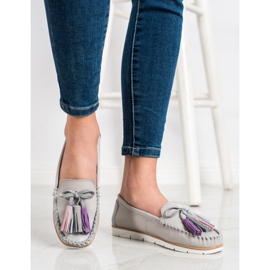 Evento Loafer aus Leder mit Fransen beige 2