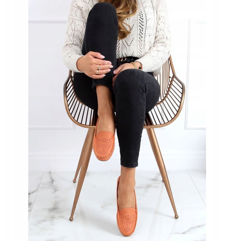 BM Orange durchbrochene Loafer XR-1R6 Orange 1
