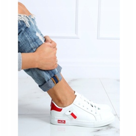 Damen Sneakers weiß und rot LA132P Red 1
