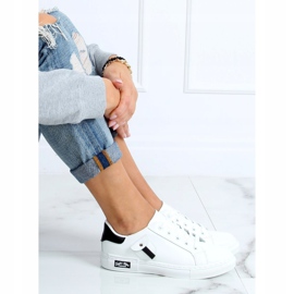 Schwarze und weiße Sneakers für Damen LA132P WEISS / SCHWARZ 2