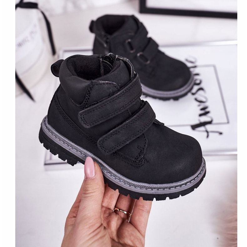 Apawwa Schwarzer Moa-Klettverschluss für Kinder 1