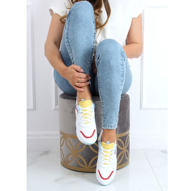 Mehrfarbige Sportschuhe C915 WEISS / BLAU / GELB weiß 1