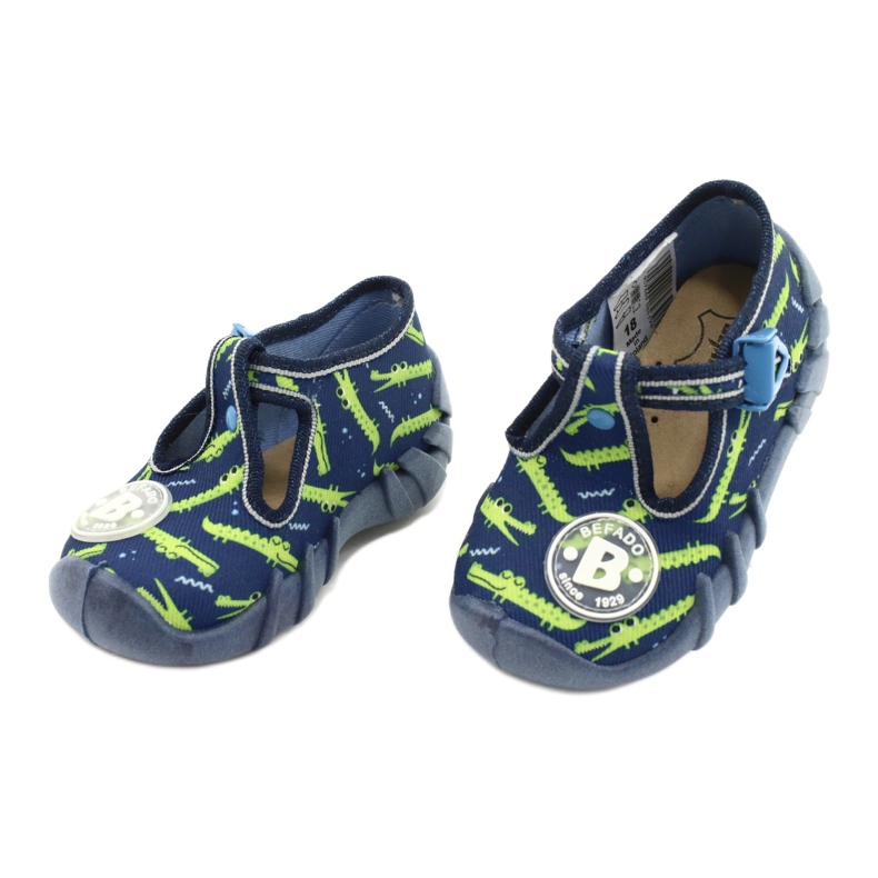 Befado Kinderschuhe 110P410 navy blau grün 3