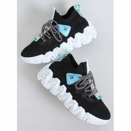 Schwarz NB387 Schwarze Sportschuhe mit hohen Sohlen 1