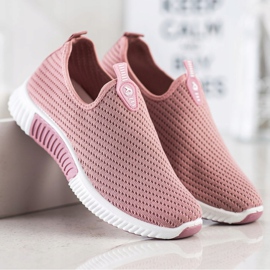 SHELOVET Bequeme Textil-Sneaker rosa 1