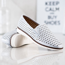 Kylie Glänzende durchbrochene Slipons silber- 2