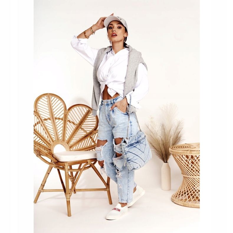 Damen Sneaker Slip-on Big Star FF274219 Weiß 1