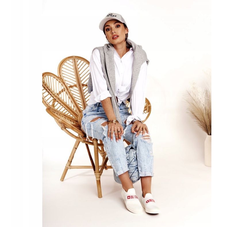 Damen Sneaker Slip-on Big Star FF274219 Weiß 2