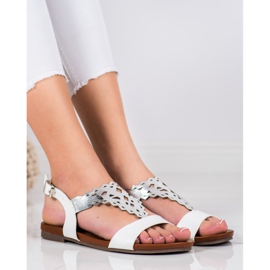 Kylie Stylische flache Sandalen weiß 2