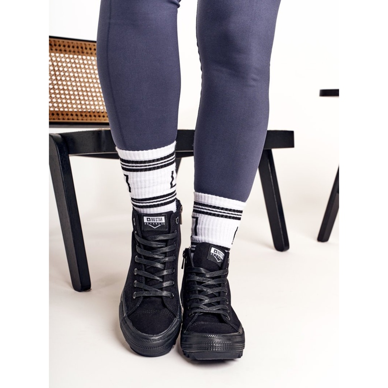 Hohe Sneakers für Damen Big Star FF274244 Schwarz 2